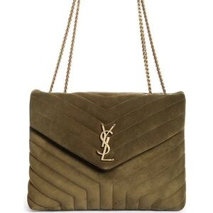 Saint Laurent Medium Lou Matelassé Suede Shoulder Bag